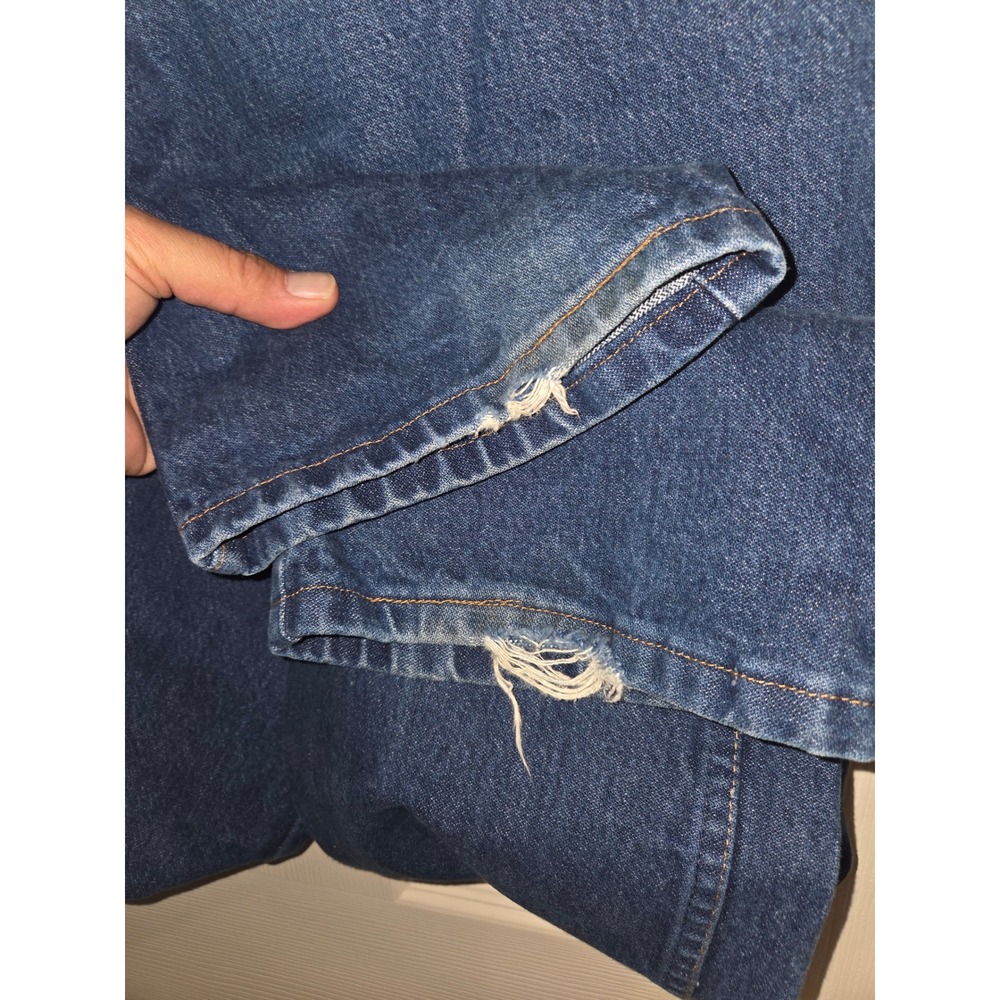 Wrangler 13MWZPW Cowboy Cut Original Fit Jeans Mens 37x36 Dark Wash Denim - Picture 5 of 5